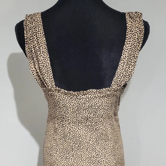 Dex Women's Sweetheart Neckline Leopard Buttoned Maxi Dress Small Brown Black - Picture 9 of 11